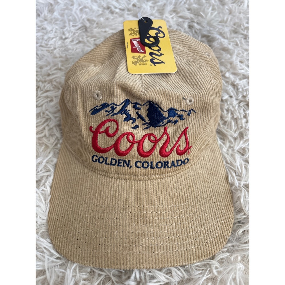 Coors Banquet Corduroy Baseball Cap Golden Colorado Embroidered‎ Tan